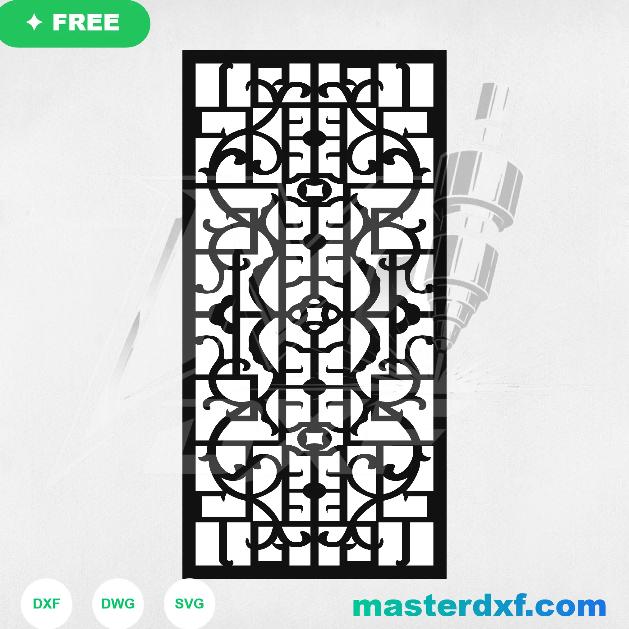 Abstract Interlocking Geometric Block Array Panel DXF File — Free Download for Laser CNC Plasma